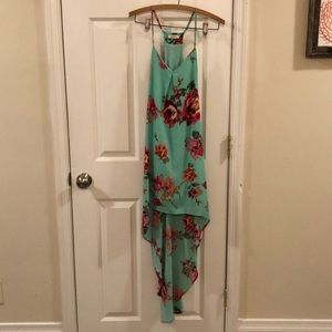 Everly turquoise high low dress